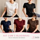 Leve 5 Blusinhas Femininas de Malha Peruana | Conforto e Elegância