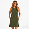 Vestido Helena Regata em Linho com Bolsos | ÚLTIMAS UNIDADES