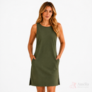 Vestido Helena Regata em Linho com Bolsos | ÚLTIMAS UNIDADES