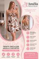 Vestido Curto Estampado Cut Cut com Elastex