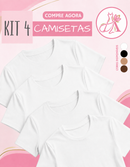 Kit com 4 Blusas Femininas Suplex | T-Shirt Básica, Casual e Versátil
