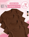 Kit com 4 Blusas Femininas Suplex | T-Shirt Básica, Casual e Versátil