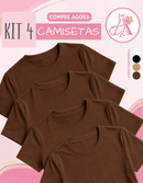 Kit com 4 Blusas Femininas Suplex | T-Shirt Básica, Casual e Versátil