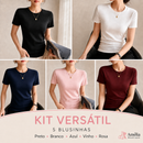 Leve 5 Blusinhas Femininas de Malha Peruana | Conforto e Elegância